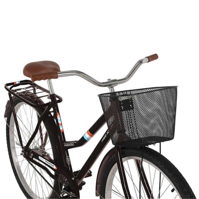 Bicicleta Paradise Urbana Aro 26 Quadro Aço 1v Contra Pedal Free Action Preto Brilho