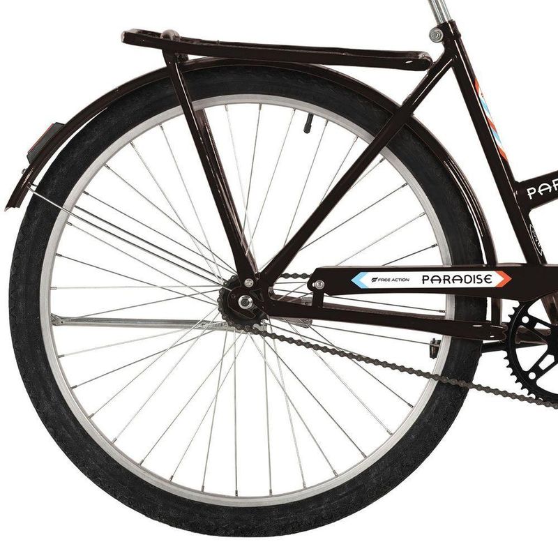 Bicicleta Paradise Urbana Aro 26 Quadro Aço 1v Contra Pedal Free Action Preto Brilho