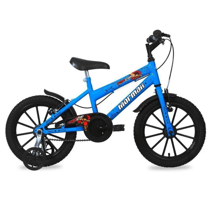 Bicicleta Infantil Aro 16 Top Lip Mtb 1v com V-brake Azul Capri Mormaii
