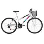 Bicicleta Safira Mountain Bike Aro 26 Quadro Aço 18 Marchas V-brake Branco Mormaii