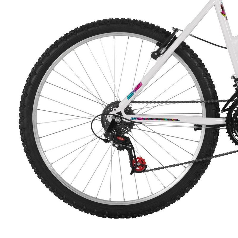 Bicicleta Safira Mountain Bike Aro 26 Quadro Aço 18 Marchas V-brake Branco Mormaii