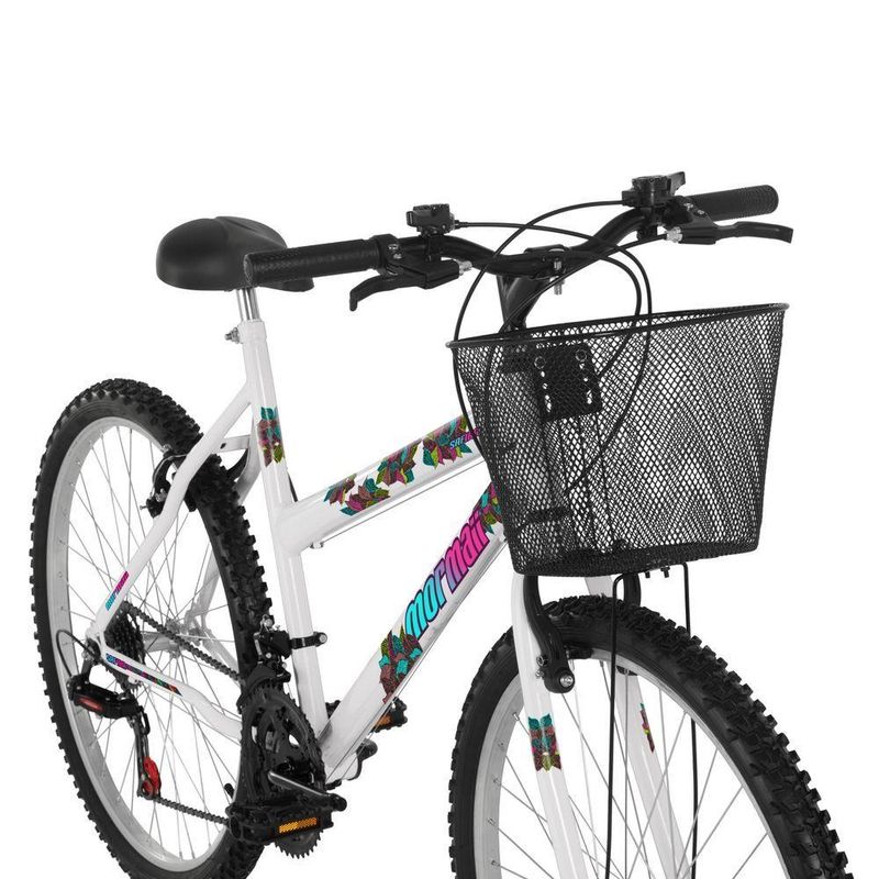 Bicicleta Safira Mountain Bike Aro 26 Quadro Aço 18 Marchas V-brake Branco Mormaii