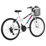 Bicicleta Safira Mountain Bike Aro 26 Quadro Aço 18 Marchas V-brake Branco Mormaii