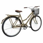 Bicicleta Paradise Urbana Aro 26 Quadro Aço 1v V-Brake Dourado Free Action