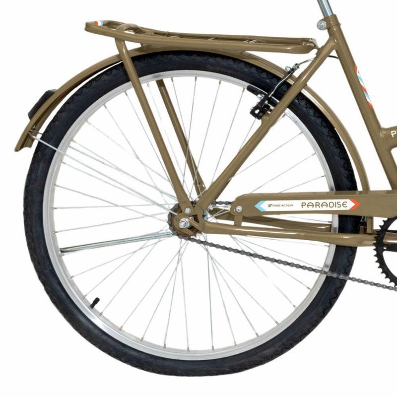Bicicleta Paradise Urbana Aro 26 Quadro Aço 1v V-Brake Dourado Free Action