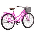 Bicicleta Paradise Urbana Aro 26 Quadro Aço 1 Velocidade Contra Pedal Rosa Chicle Free Action