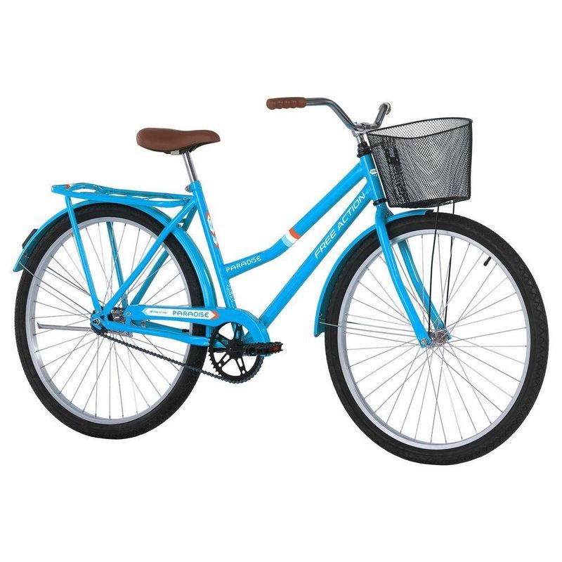 Bicicleta Paradise Urbana Aro 26 Quadro Aço 1 Velocidade Azul Capri Free Action