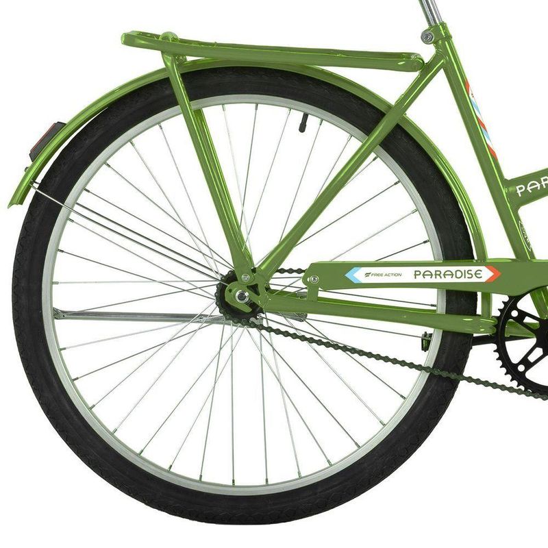 Bicicleta Paradise Urbana Aro 26 Quadro Aço 1 Marcha Free Action Verde Militar