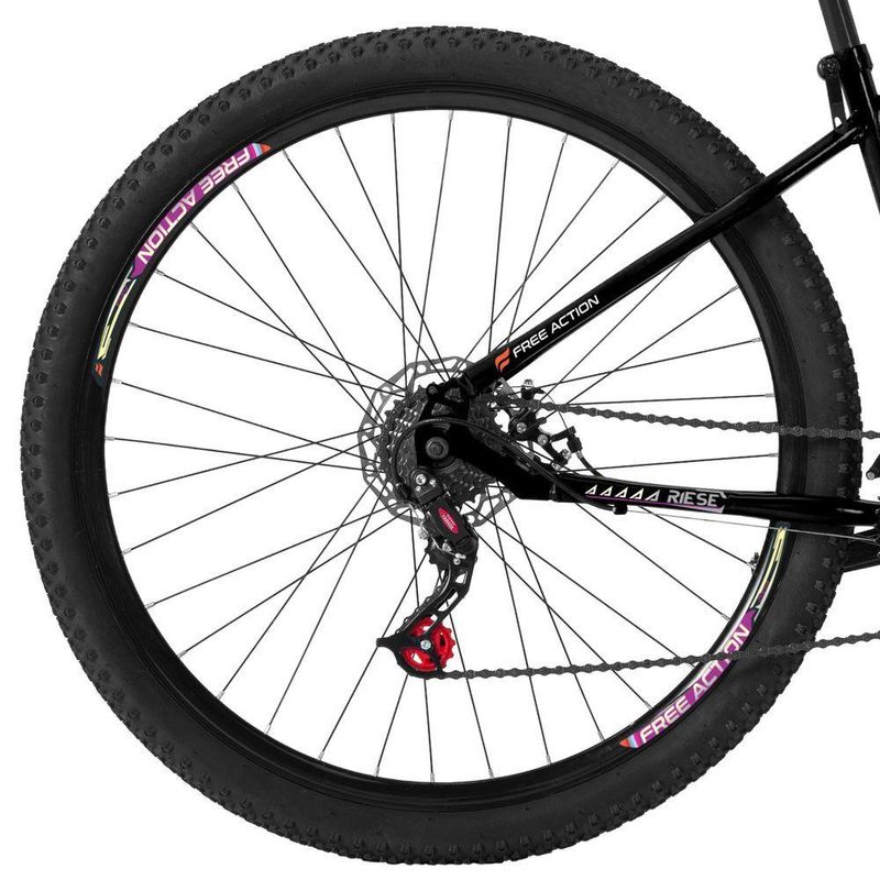 Bicicleta Riese 15 Mountain Bike Aro 29 Quadro Aço 21v Freio a Disco Free Action Preto Brilho