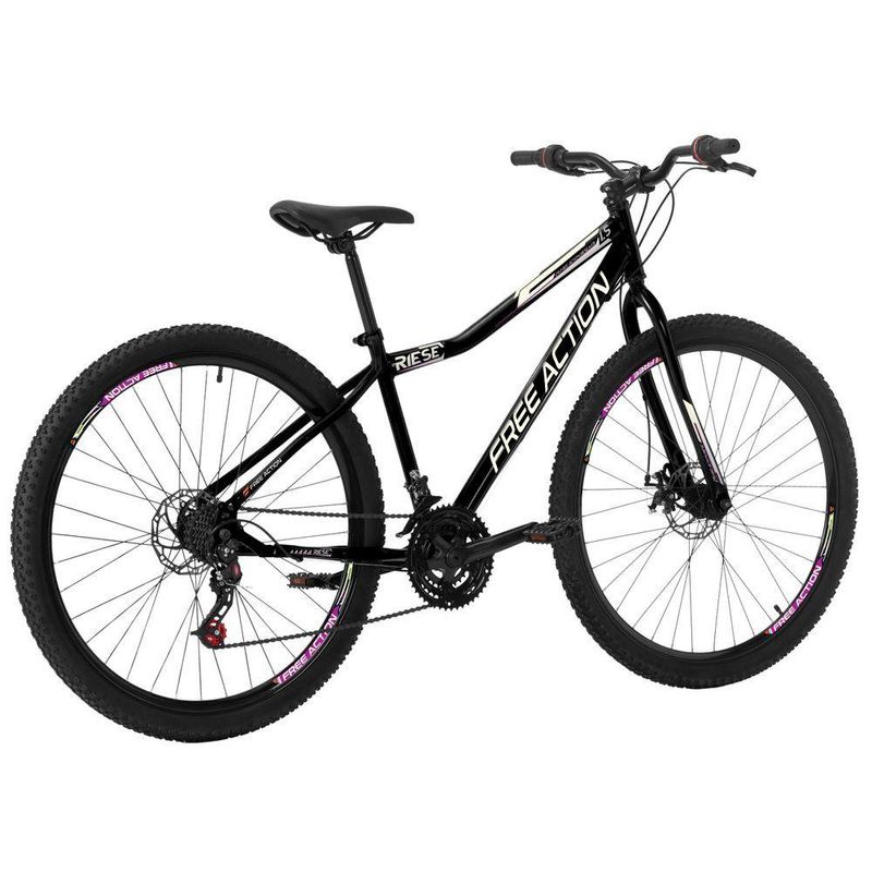 Bicicleta Riese 15 Mountain Bike Aro 29 Quadro Aço 21v Freio a Disco Free Action Preto Brilho