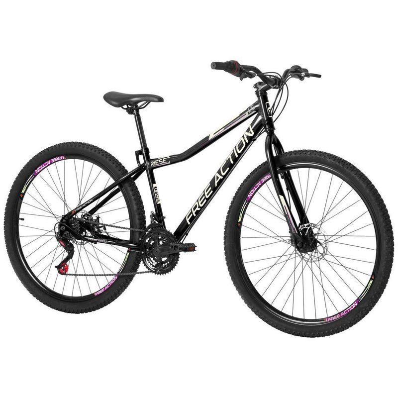 Bicicleta Riese 15 Mountain Bike Aro 29 Quadro Aço 21v Freio a Disco Free Action Preto Brilho