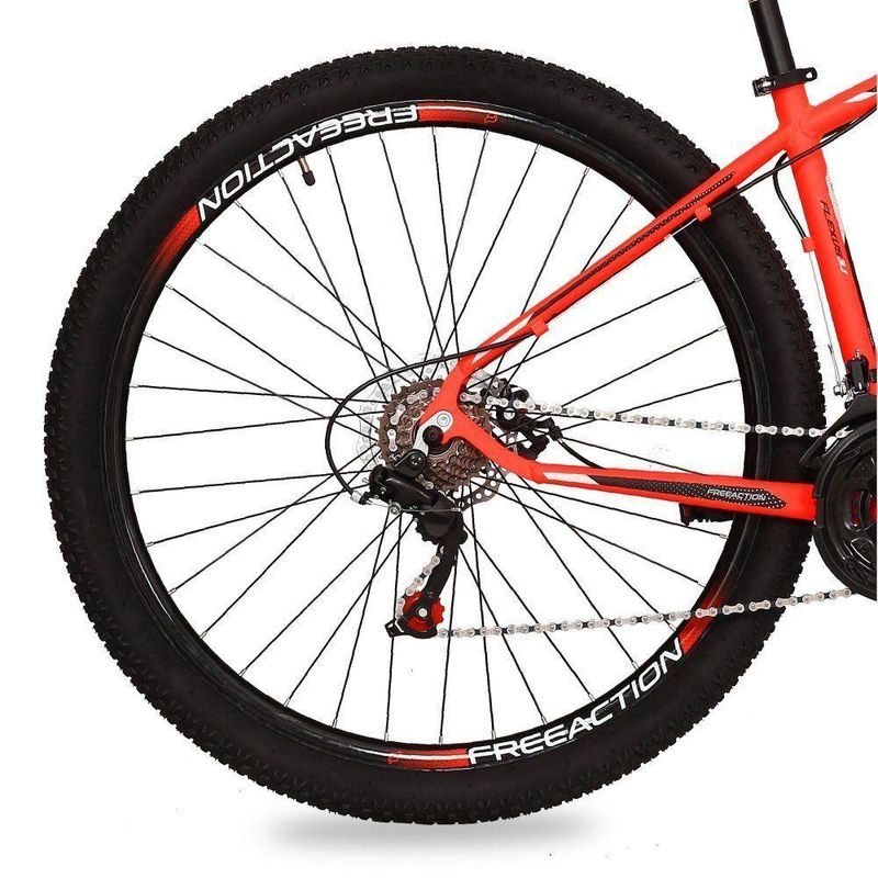 Bicicleta Flexus 31 Mtb Aro 29 Quadro Alumínio 21 Marchas Free Action Laranja Neon Branco