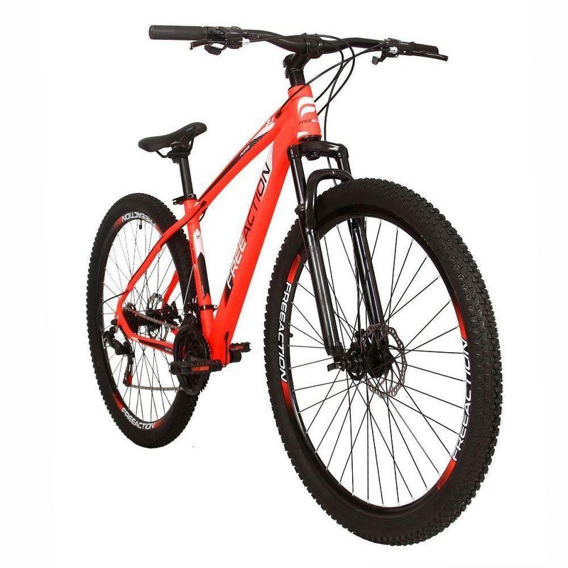 Bicicleta Flexus 31 Mtb Aro 29 Quadro Alumínio 21 Marchas Free Action Laranja Neon Branco