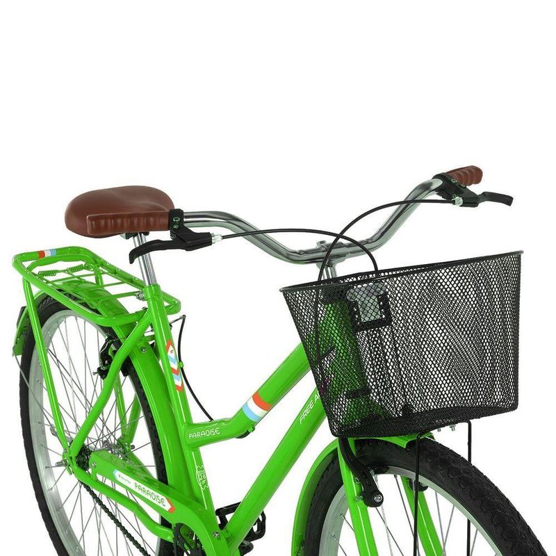 Bicicleta Paradise Urbana Aro 26 Quadro Aço 1 Marcha Verde Kawasaki Free Action