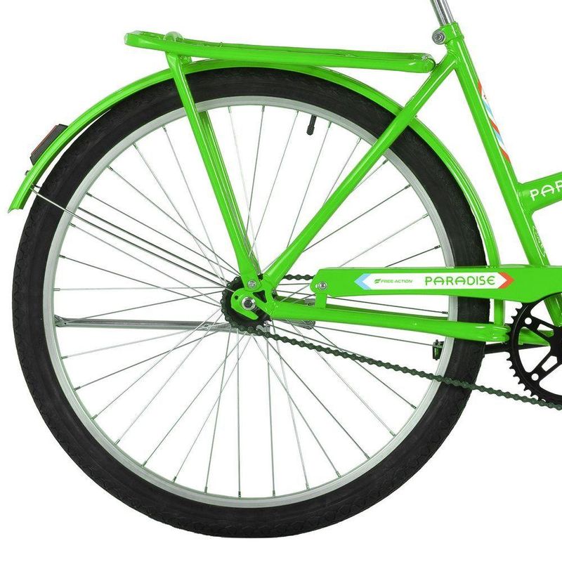 Bicicleta Paradise Urbana Aro 26 Quadro Aço 1 Marcha Verde Kawasaki Free Action