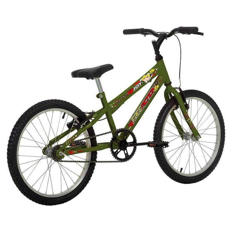 Bicicleta Joy Mountain Bike Aro 20 Quadro Aço 1v Verde Militar Free Action