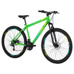 Bicicleta Mountain Bike Jaws 20 Aro 29 Quadro Aço 21 Marchas Freio a Disco Verde Kawasaki Mormaii
