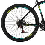 Bicicleta Mountain Bike Jaws 20 Aro 29 Quadro Aço 21 Marchas Mormaii Preto com Grafismo Verde e Azul