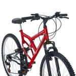 Bicicleta Mountain Bike Full FA 240 Aro 26 Quadro Aço 18 Marchas V-Brake Vermelho Coke Free Action
