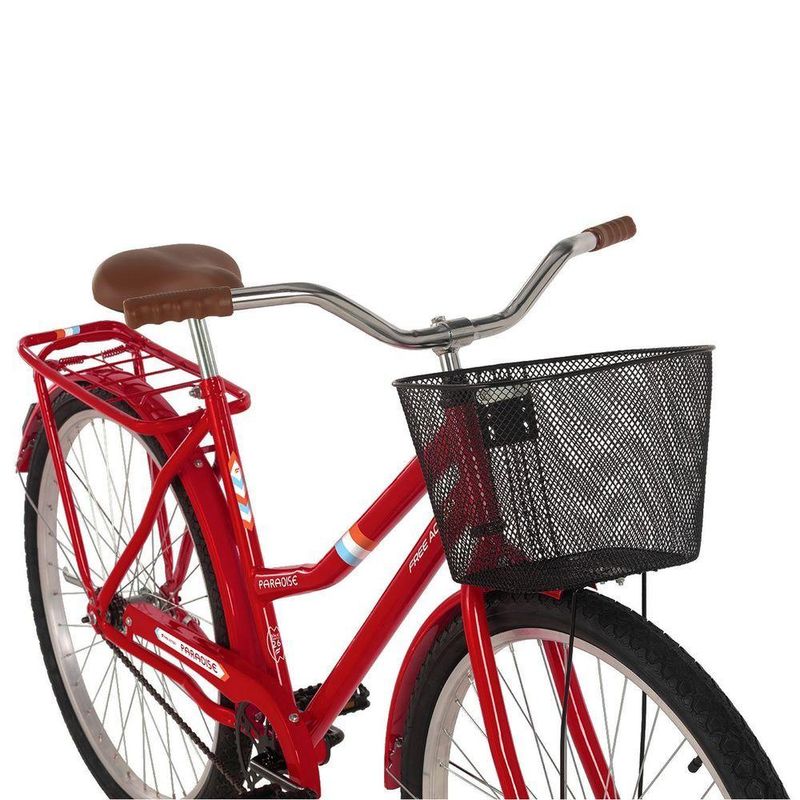 Bicicleta Paradise Urbana Aro 26 Quadro Aço 1v Vermelho Coke Free Action