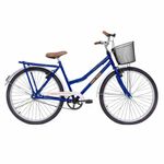 Bicicleta Soberana Urbana Transporte e Passeio Aro 26 Quadro Aço 1v Azul V-Brake Mormaii