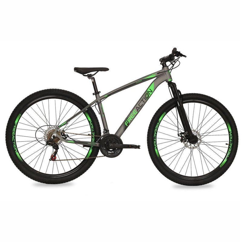 Bicicleta Flexus 31 Mtb Aro 29 Quadro Alumínio 21 Marchas Free Action Grafite-verde