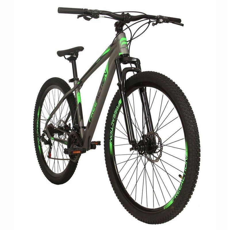 Bicicleta Flexus 31 Mtb Aro 29 Quadro Alumínio 21 Marchas Free Action Grafite-verde