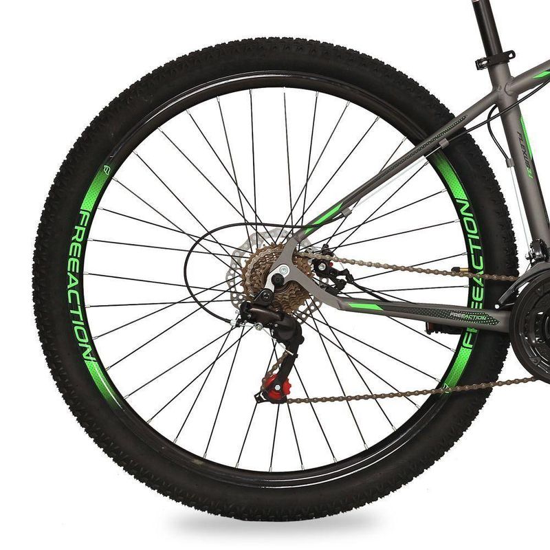 Bicicleta Flexus 31 Mtb Aro 29 Quadro Alumínio 21 Marchas Free Action Grafite-verde