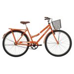 Bicicleta Paradise Urbana Aro 26 Quadro Aço 1 Marcha V-Brake Laranja Free Action