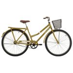 Bicicleta Paradise Urbana Aro 26 Quadro Aço 1 Marcha Free Action Dourado