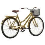 Bicicleta Paradise Urbana Aro 26 Quadro Aço 1 Marcha Free Action Dourado