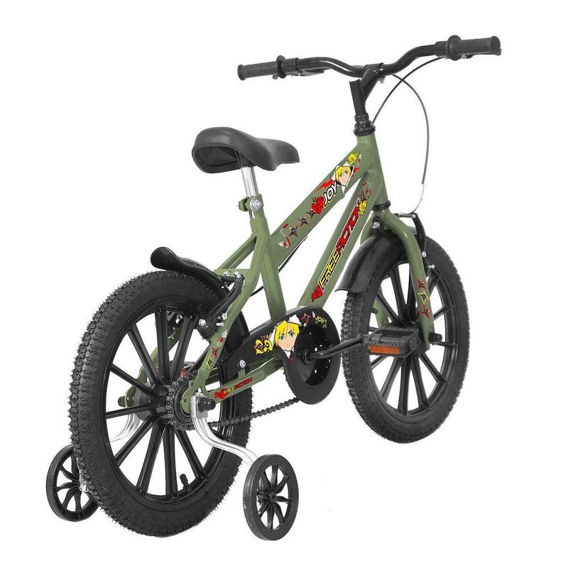 Bicicleta Infantil Joy Mountain Bike Aro 16 Quadro em Aço 1v Verde Militar Free Action