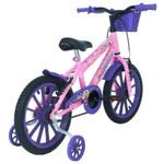 Bicicleta Infantil Aro 16 Kiss Mtb V-Brake Rosa Claro Free Action