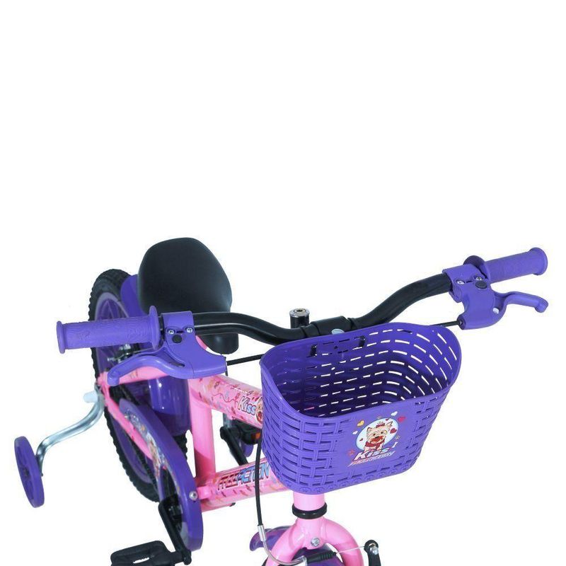 Bicicleta Infantil Aro 16 Kiss Mtb V-Brake Rosa Claro Free Action
