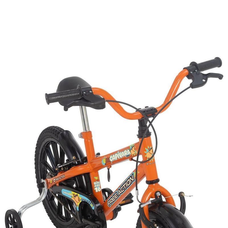 Bicicleta Infantil Capivara Riders Aro 16 Quadro Aço V-brake Laranja Free Action