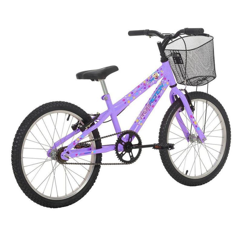Bicicleta Kiss Mountain Bike Aro 20 Quadro Aço 1v Lilás Free Action