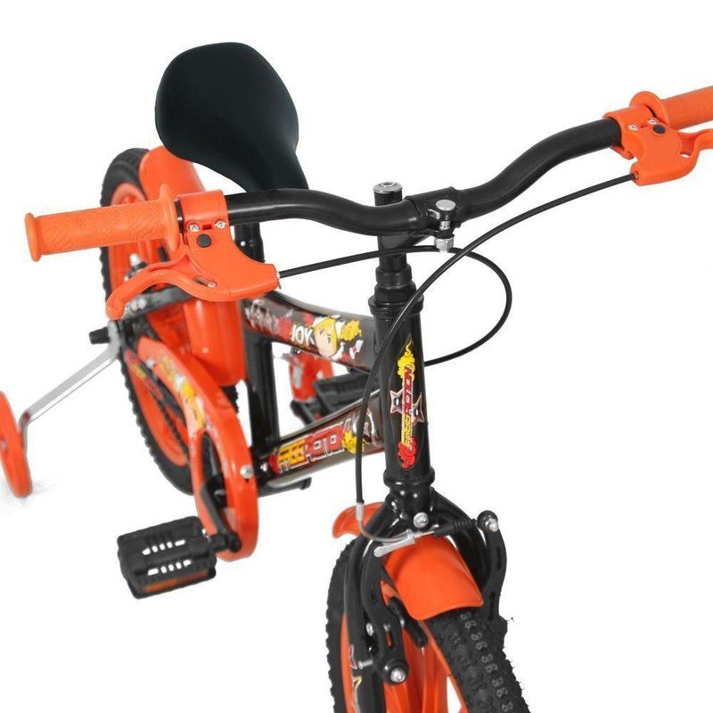 Bicicleta Infantil Joy Aro 16 com Rodinhas Laterais V-Brake Preto Brilho Free Action