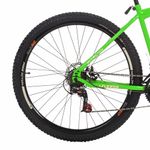 Bicicleta Flexus 15 Mtb Aro 29 Quadro Aço 21 Marchas Freio a Disco Free Action Verde Kawasaki