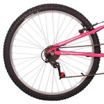 Bicicleta Fullsion Mountain Bike Aro 26 Quadro Aço 18 Marchas V-Brake Branco com Rosa Mormaii