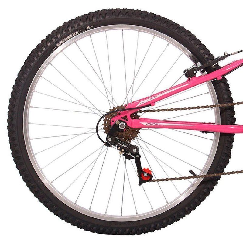 Bicicleta Fullsion Mountain Bike Aro 26 Quadro Aço 18 Marchas V-Brake Branco com Rosa Mormaii
