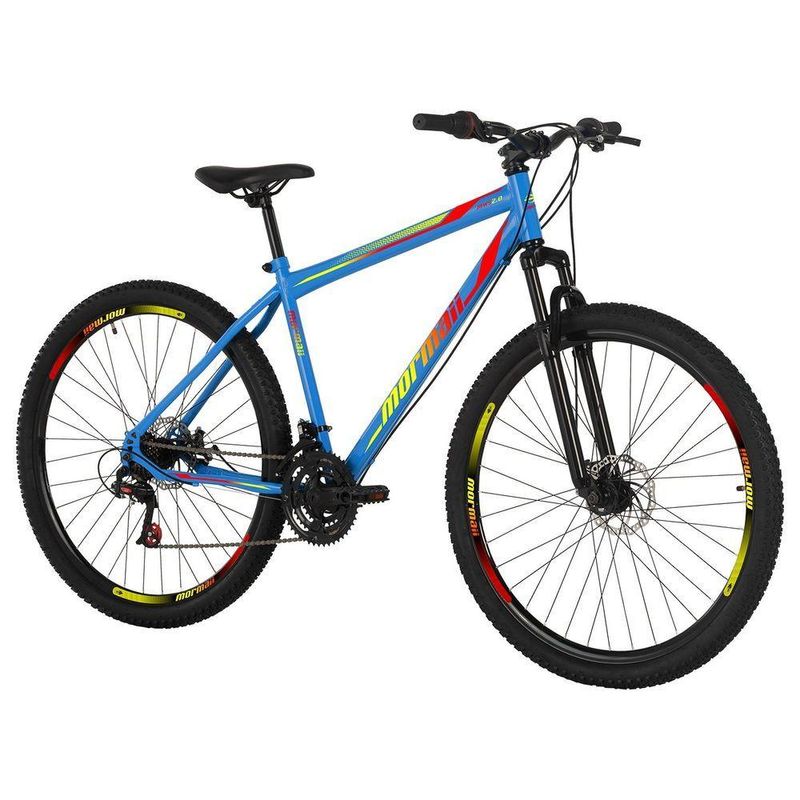 Bicicleta Mountain Bike Jaws 20 Aro 29 Quadro Aço 21 Marchas Freio a Disco Azul Capri Mormaii