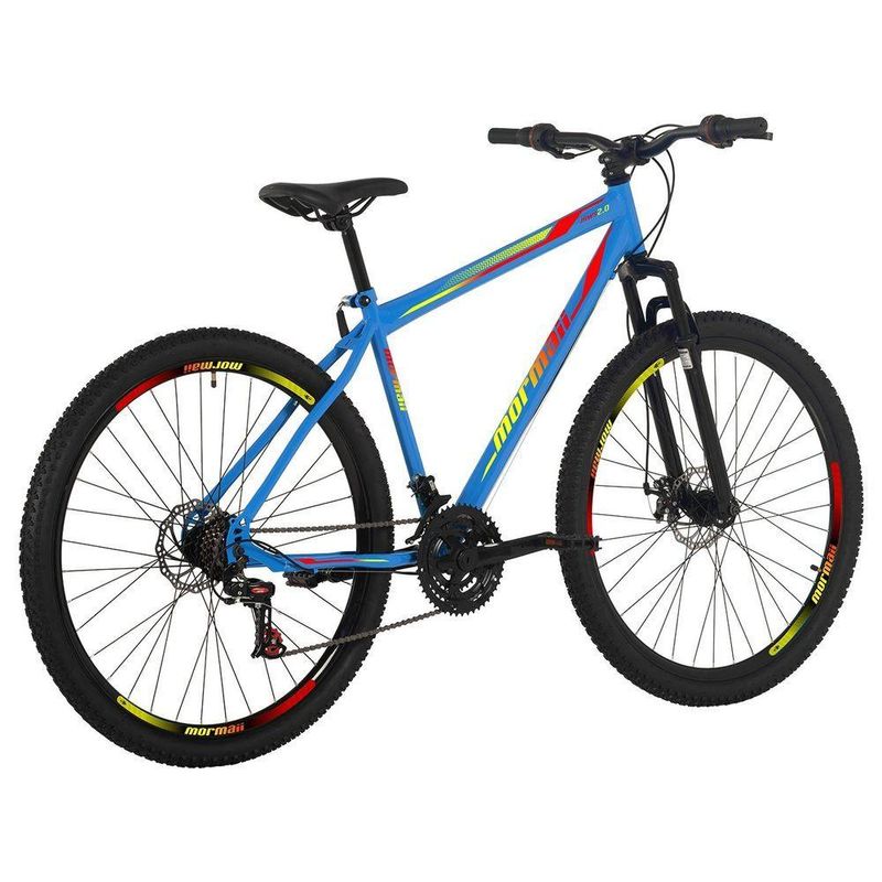 Bicicleta Mountain Bike Jaws 20 Aro 29 Quadro Aço 21 Marchas Freio a Disco Azul Capri Mormaii