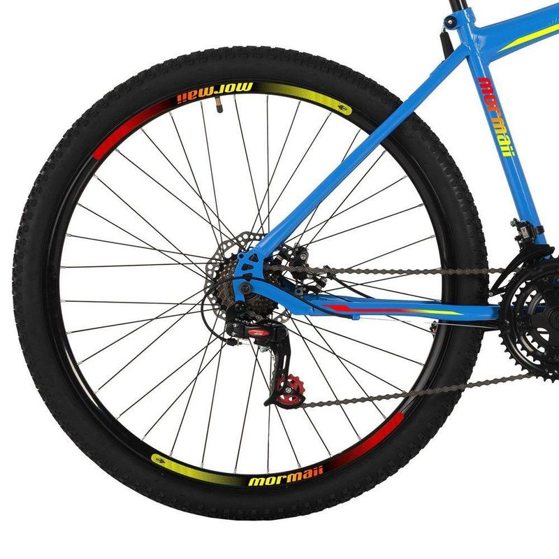 Bicicleta Mountain Bike Jaws 20 Aro 29 Quadro Aço 21 Marchas Freio a Disco Azul Capri Mormaii