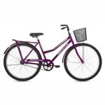 Bicicleta Paradise Urbana Aro 26 Quadro Aço 1 Marcha Contra Pedal Violeta Free Action