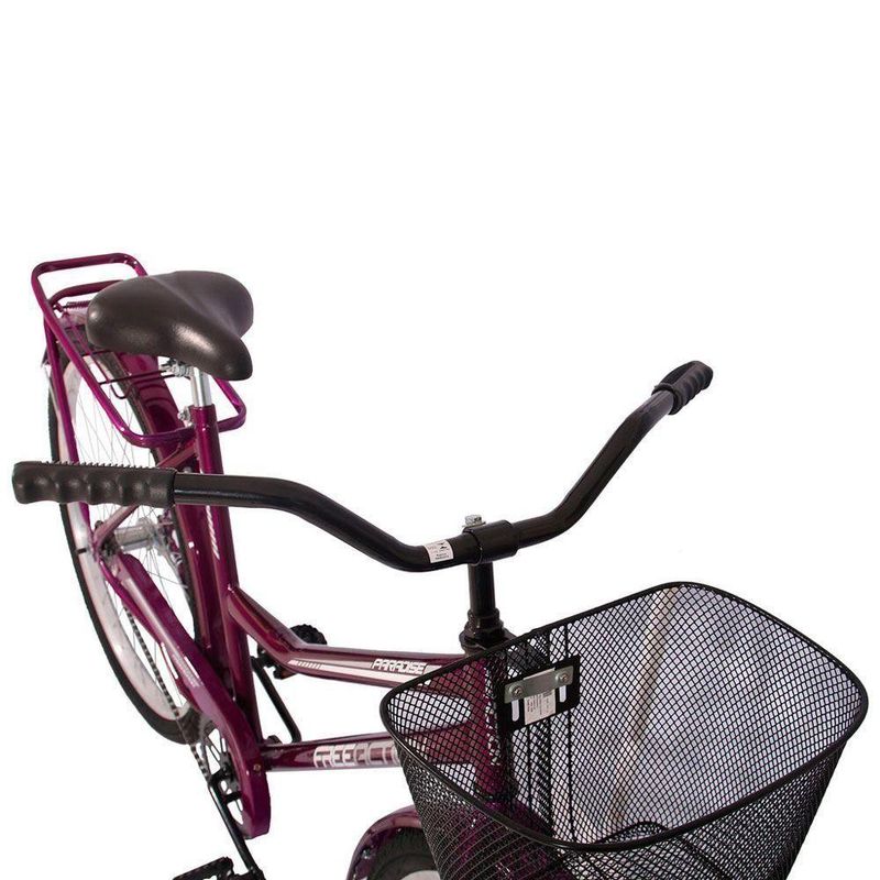 Bicicleta Paradise Urbana Aro 26 Quadro Aço 1 Marcha Contra Pedal Violeta Free Action