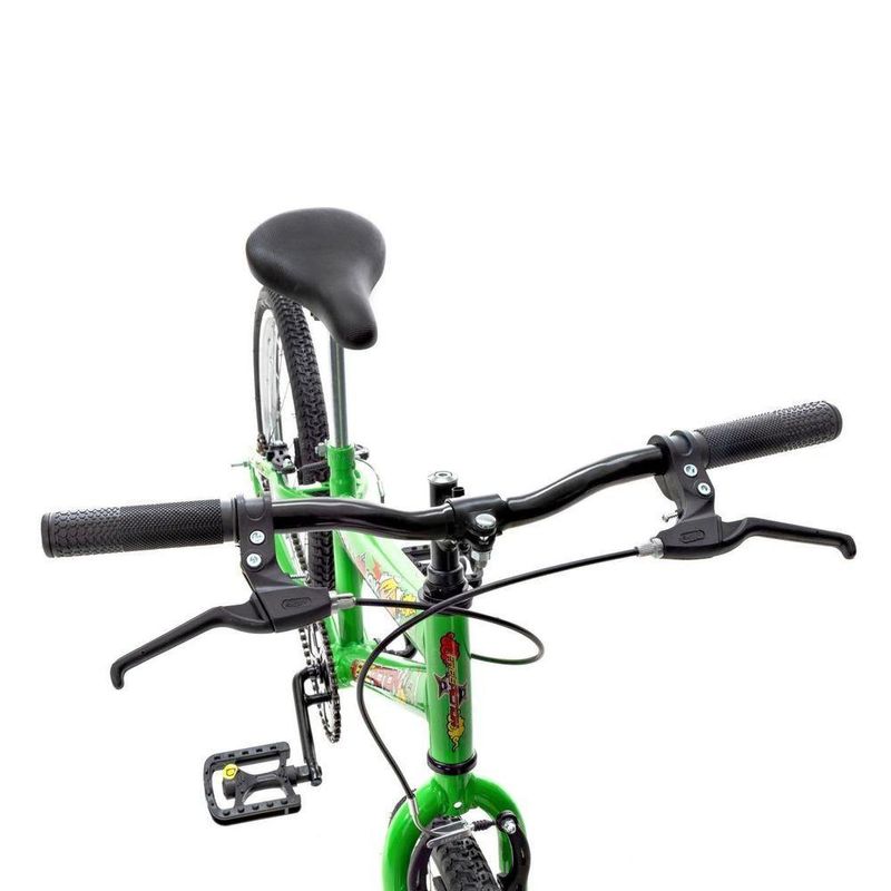 Bicicleta Joy Mountain Bike Aro 20 Quadro Aço 1v V-Brake Verde Kawasaki Free Action