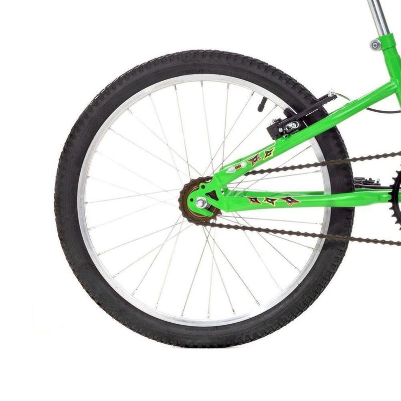 Bicicleta Joy Mountain Bike Aro 20 Quadro Aço 1v V-Brake Verde Kawasaki Free Action