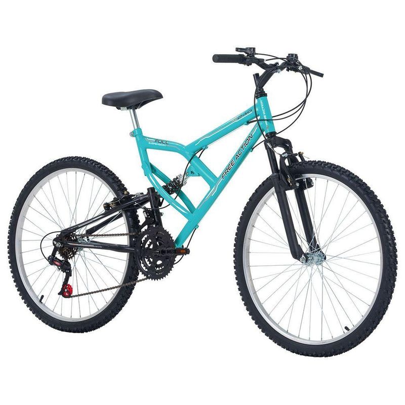 Bicicleta Full FA 240 Mountain Bike Aro 26 Quadro Aço 18 Marchas V-Brake Free Action