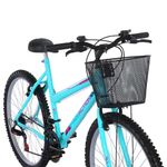 Bicicleta Donna Mountain Bike Aro 26 Quadro Aço 18 Marchas V-Brake Verde Tiffany Free Action