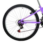 Bicicleta Donna Mountain Bike Aro 24 Quadro Aço 18 Marchas V-Brake Lilás Free Action